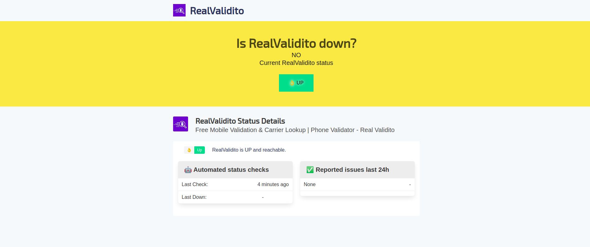 RealValidito Status Details