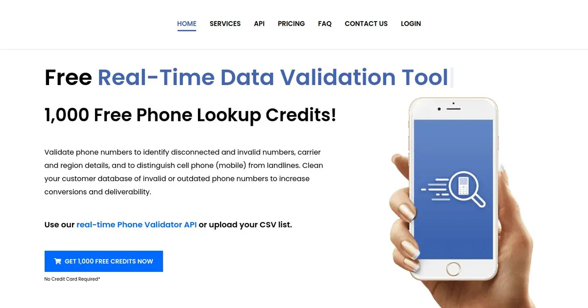 Preview image from Free Phone Number Validator & DNC Checker — US & Canada | RealValidito